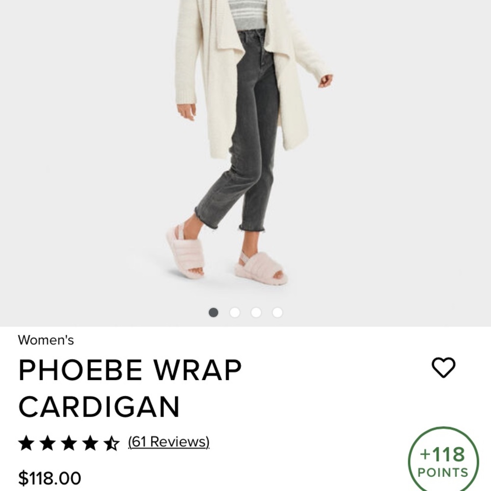 UGG Phoebe Wrap Cardigan - Cream Size Medium
